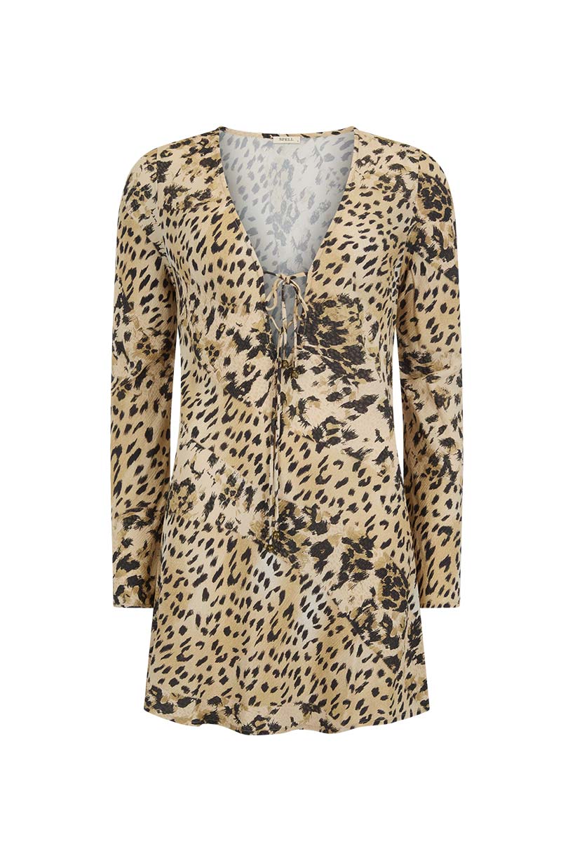 Snow Leopard Bias Mini Dress - Image 5