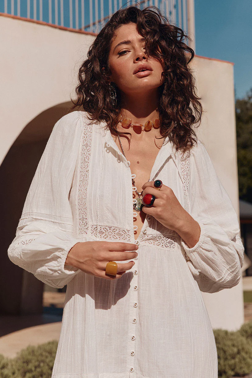 Stevie Lace Boho Mini Dress - Image 3